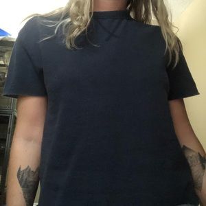 Champion raw hem cropped t shirt sweater